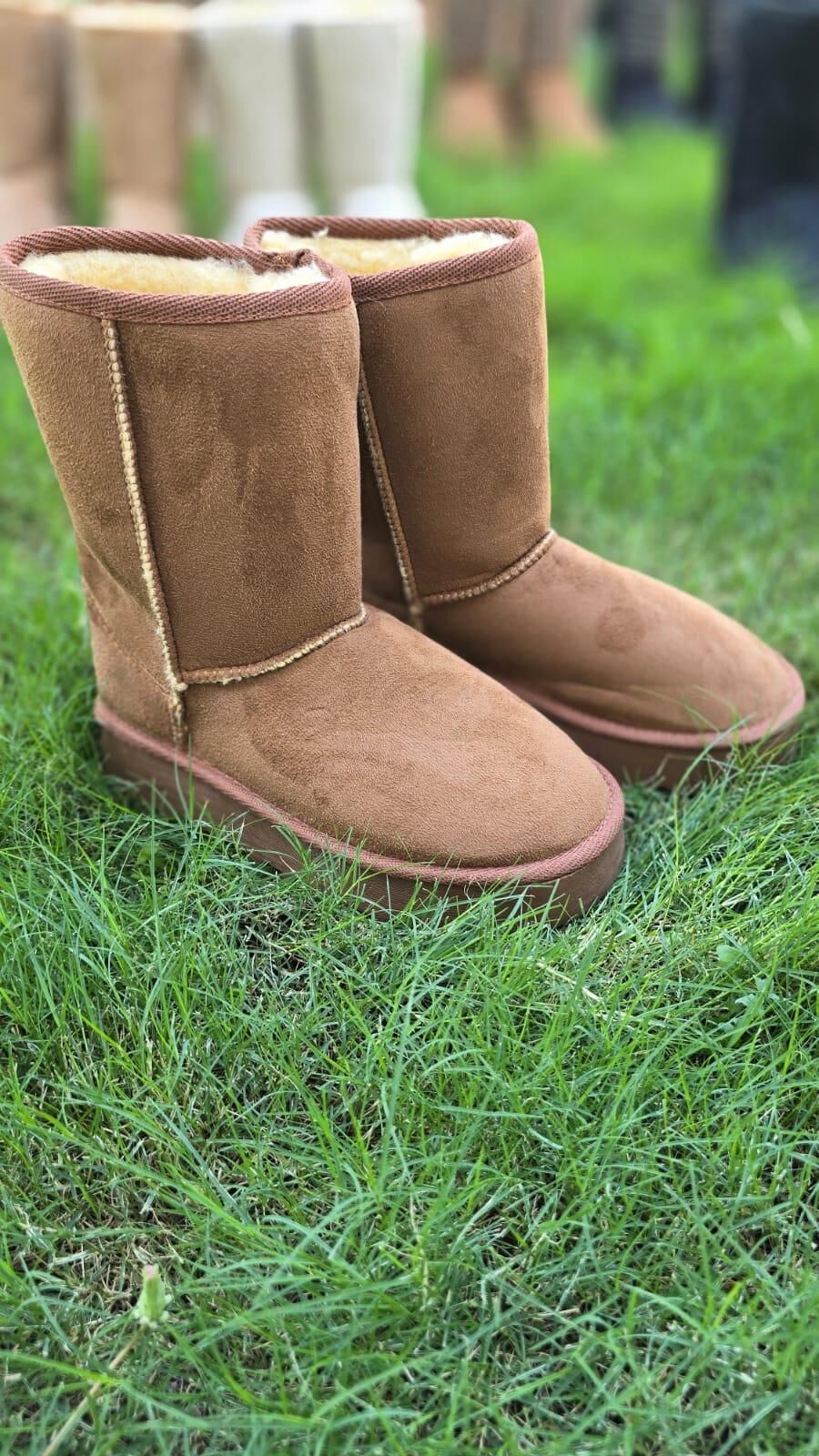 Kadın Lüx Süet İçi Kürklü Kışlık Kalın Taban Konforlu Bot Taba - 39