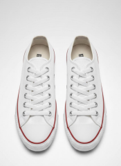 Kısa Kot Keten Bağcıklı Günlük Rahat Esnek  Düz Şeffaf Taban  Bez Ayakkabı Sneaker Beyaz - 38