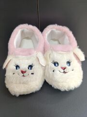 Çocuk Kaydırmaz Taban Panduf Pamuk Astarlı, Kedi Figürlü Çok Amaçlı Okul, Kreş Patiği, Ev Patiği PEMBE - 23-24