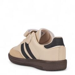 Çocuk Günlük Cırtlı Lastikli  Sneaker Spor Ayakkabı Okul Ayakkabısı Bej - 34