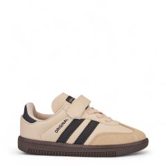 Çocuk Günlük Cırtlı Lastikli  Sneaker Spor Ayakkabı Okul Ayakkabısı Bej - 35