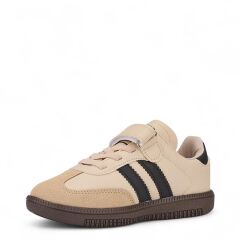 Çocuk Günlük Cırtlı Lastikli  Sneaker Spor Ayakkabı Okul Ayakkabısı Bej - 35