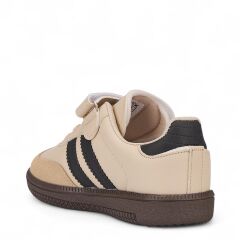 Çocuk Günlük Cırtlı Lastikli  Sneaker Spor Ayakkabı Okul Ayakkabısı Bej - 35