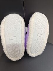 Çocuk Kaydırmaz Taban Panduf Pamuk Astarlı, Kedi Figürlü Çok Amaçlı Okul, Kreş Patiği, Ev Patiği Lila - 31-32