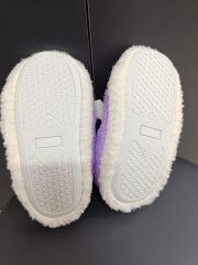 Çocuk Kaydırmaz Taban Panduf Pamuk Astarlı, Kedi Figürlü Çok Amaçlı Okul, Kreş Patiği, Ev Patiği Lila - 33-34