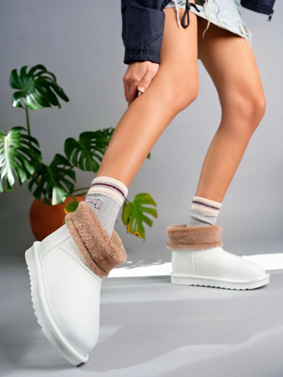 Kadın Su Geçirmez İçi Tamamen Kürklü EVA Bot Beyaz - 39