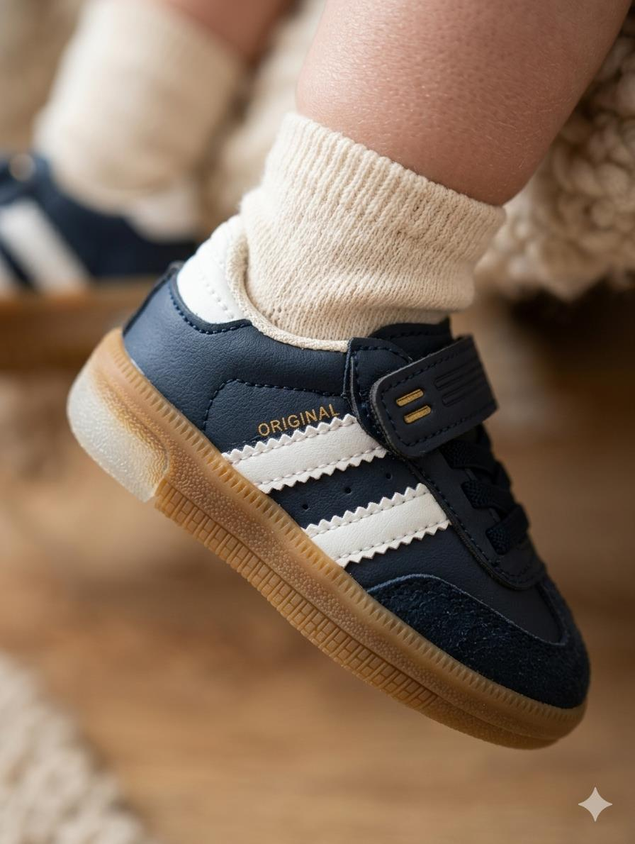 Bebe Samba Işıklı Cırtlı Sneaker Spor Ayakkabı Lacivert - 25