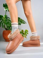 Kadın Su Geçirmez İçi Tamamen Kürklü EVA Bot Taba - 40