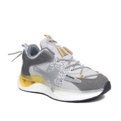 Su Geçirmez Air-Cooled Memory Foam Sneaker  Köpük Taban Çok Rahat Spor Ayakkabı Füme-Buz -Sarı - 43