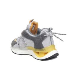 Su Geçirmez Air-Cooled Memory Foam Sneaker  Köpük Taban Çok Rahat Spor Ayakkabı Füme-Buz -Sarı - 43