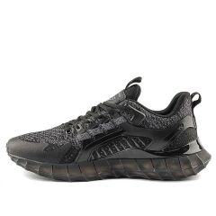 Kaymaz Taban Triko Memory Foam Hafızalı İç Taban Çok Rahat Bağcıklı Sneaker Spor Ayakkabı Siyah-Füme - 40