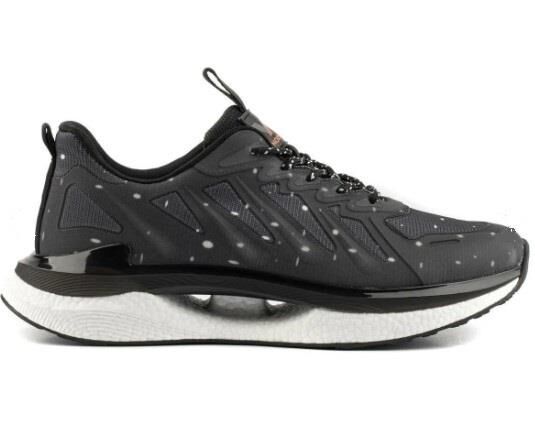 Su Geçirmez Air-Cooled Memory Foam Sneaker  Balon Taban Çok Rahat Spor Ayakkabı Siyah - 40