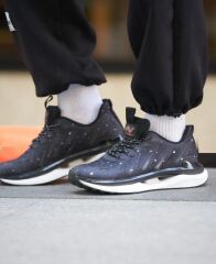 Su Geçirmez Air-Cooled Memory Foam Sneaker  Balon Taban Çok Rahat Spor Ayakkabı Siyah - 42