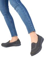 Kadın Fileli Yazlık Spor Babet Koyu Gri - 38