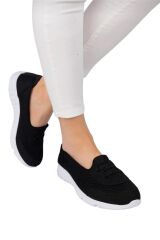 Kadın Fileli Yazlık Spor Babet Siyah - Beyaz - 38