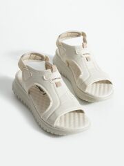 Paraşüt Kumaş Lastikli Kadın Sandalet Bej - 40