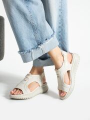 Paraşüt Kumaş Lastikli Kadın Sandalet Bej - 40