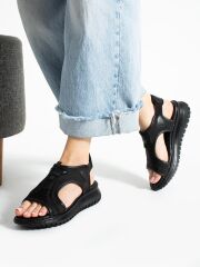 Paraşüt Kumaş Lastikli Kadın Sandalet Siyah - 38