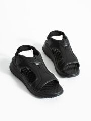 Paraşüt Kumaş Lastikli Kadın Sandalet Siyah - 39