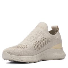 Günlük Kadın Erkek  Unisex Sneaker Triko Nefes Alabilen Yürüyüş Bağcıksız Esnek  Spor Ayakkabı Bej - 40