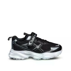 Çocuk Günlük  Yumuşak Rahat Taban Cırt Bantlı Spor Ayakkabı Sneaker Siyah - Beyaz - 33
