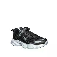 Çocuk Günlük  Yumuşak Rahat Taban Cırt Bantlı Spor Ayakkabı Sneaker Siyah - Beyaz - 34