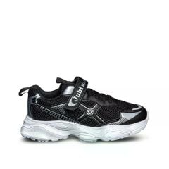 Çocuk Günlük  Yumuşak Rahat Taban Cırt Bantlı Spor Ayakkabı Sneaker Siyah - Beyaz - 34