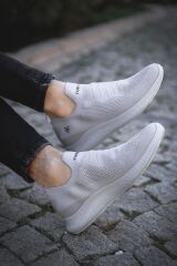 Günlük Kadın Erkek  Unisex Sneaker Triko Nefes Alabilen Yürüyüş Bağcıksız Esnek  Spor Ayakkabı Buz - 40