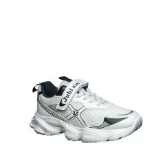 Çocuk Günlük  Yumuşak Rahat Taban Cırt Bantlı Spor Ayakkabı Sneaker Beyaz Laci - 33