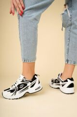 Kadın, Erkek, Unisex  Triko Günlük Yürüyüş Spor Ayakkabısı,Sneaker Siyah - Beyaz - 36