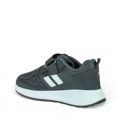 Çocuk Günlük  Yumuşak Rahat Taban Triko Cırt Bantlı Spor Ayakkabı Sneaker Füme Beyaz - 27
