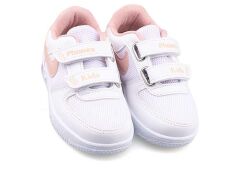Bebek Günlük  Işıklı Yumuşak Rahat Taban Cırt Bantlı Spor Ayakkabı Sneaker Beyaz Pudra - 25