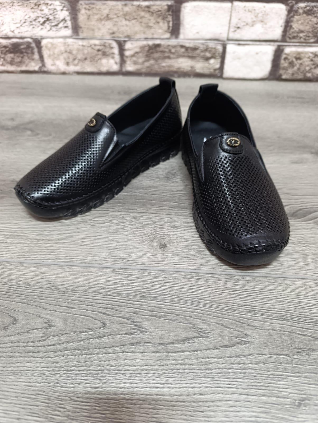 Hakiki Deri Ortopedik Kadın Babet Siyah - 39