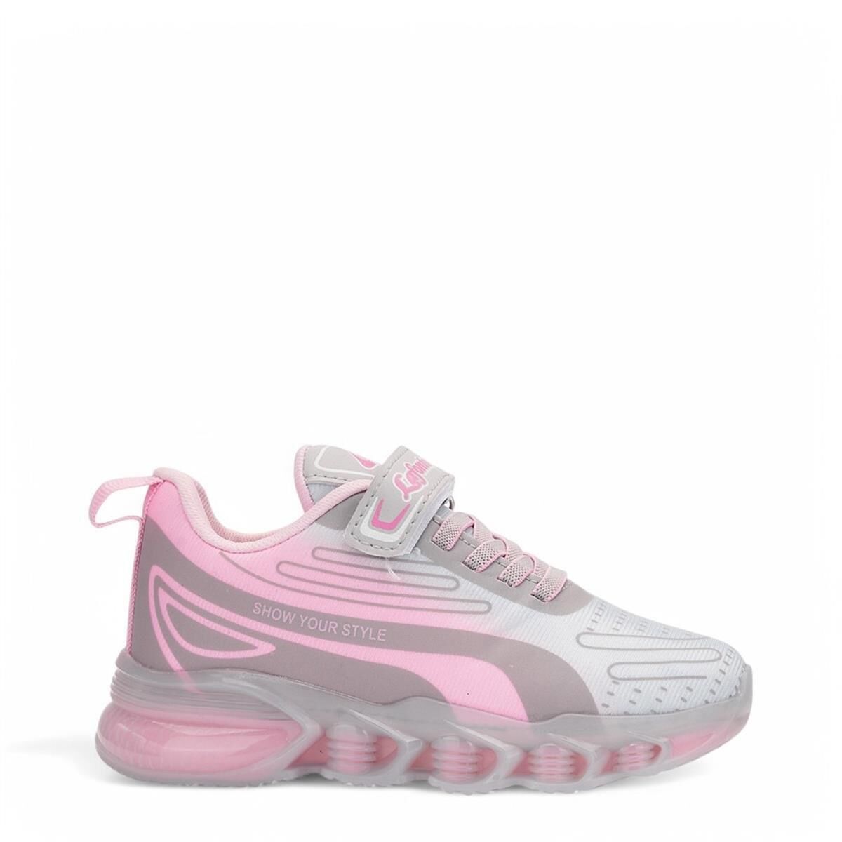 Çocuk Günlük Su İtici Şeffaf Taban Sneaker Spor Ayakkabı Okul Ayakkabısı Buz-Pembe - 33