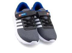 Çocuk Günlük Cırtlı Lastikli Fileli Sneaker Spor Ayakkabı Okul Ayakkabısı Füme - 35