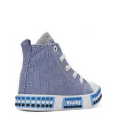 Çocuk Günlük Keten Fermuarlı  Sneaker Spor Ayakkabı Okul Ayakkabısı Mavi - 35