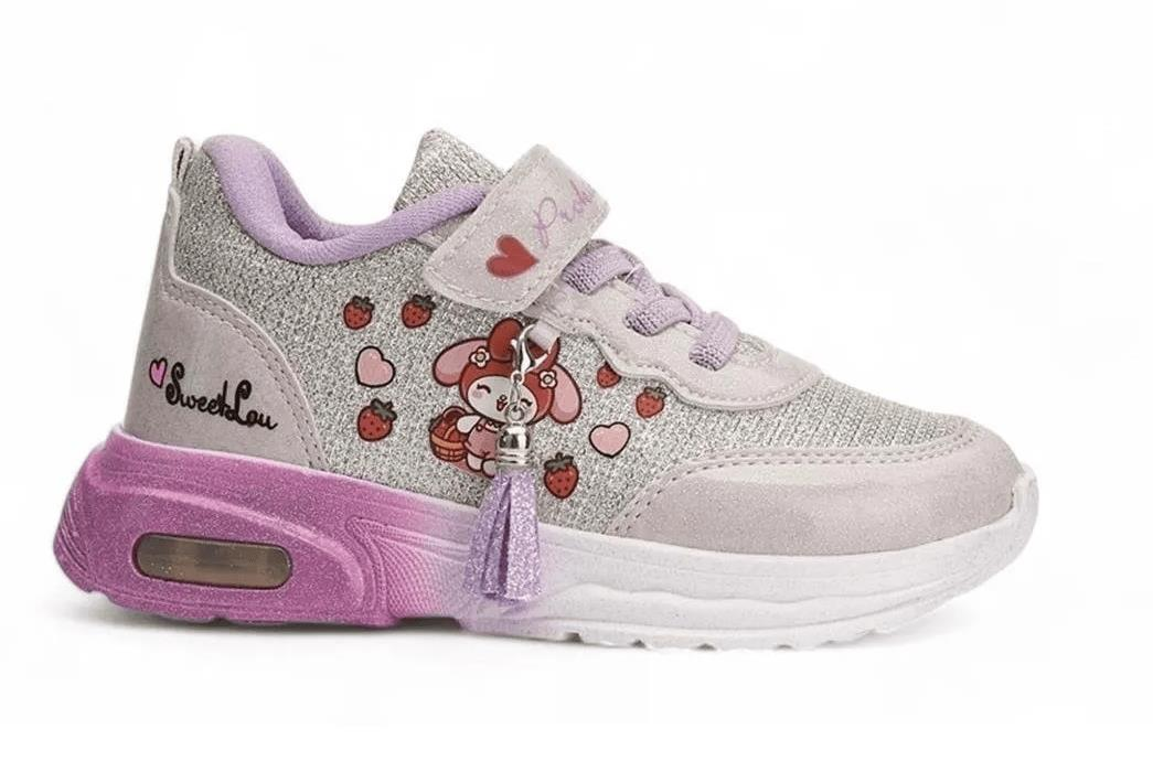 Bebe Işıklı Cırtlı Sneaker Spor Ayakkabı Lila - 23
