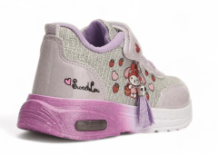 Bebe Işıklı Cırtlı Sneaker Spor Ayakkabı Lila - 25